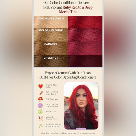 Intense Red Semi-Permanent Hair Color by Insert Color Here - Picture 3 of 3